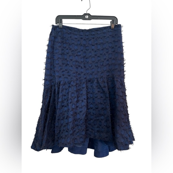 Anthropologie Maeve Miranda Textured Navy Blue Midi Skirt | Size M - Picture 3 of 11